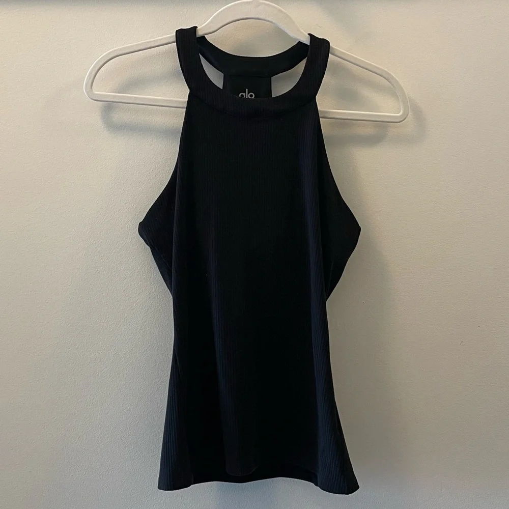 Alo Yoga Ribbed Insight Tank - Black - Size S - Picture 2 of 6